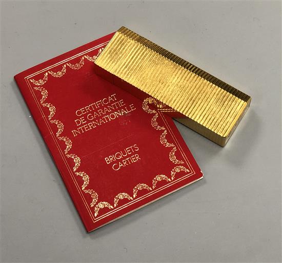 A Cartier lighter, with certificate